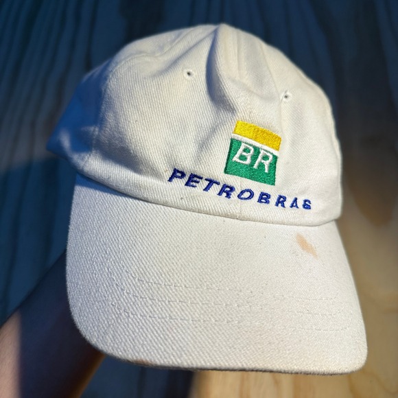 HeadShot Petrobras Logo White Cotton Adjustable Strapback Dad Hat Cap OS